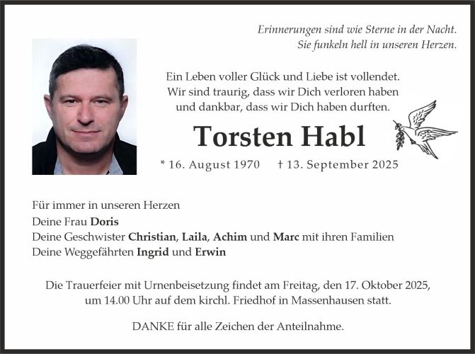 Traueranzeige Torsten Habl