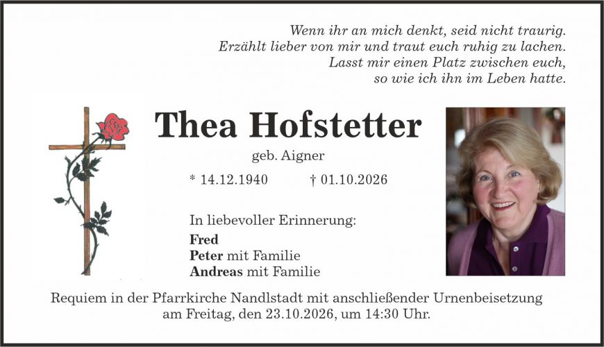 Traueranzeige Theresia